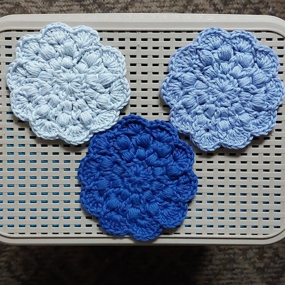 Crochet Super Scrub Facial Rounds▪︎Blue Ombre Special Edition▪︎Set of 3